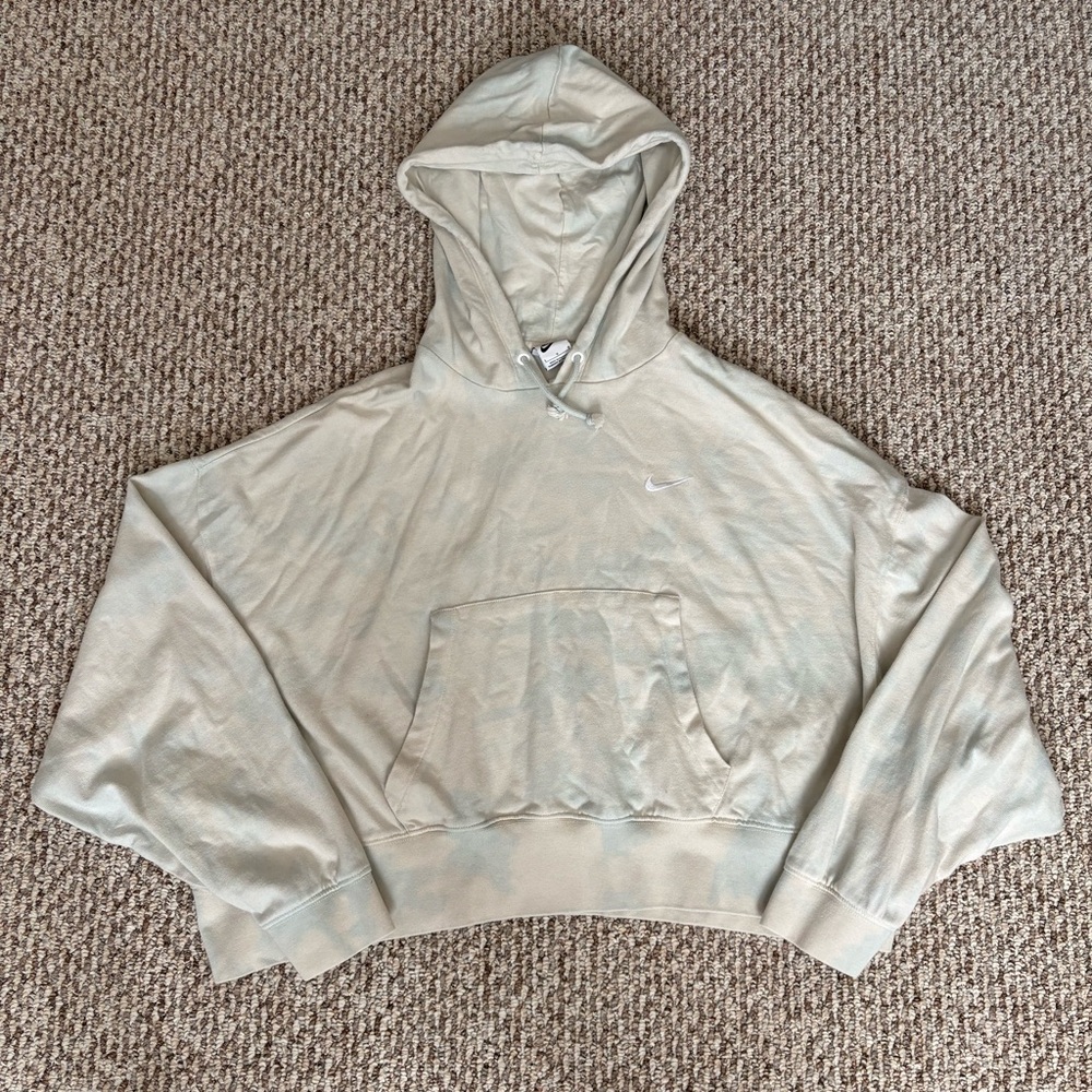 Nike Washed Jersey Hoodie- Blue and White- Women’s Size Large